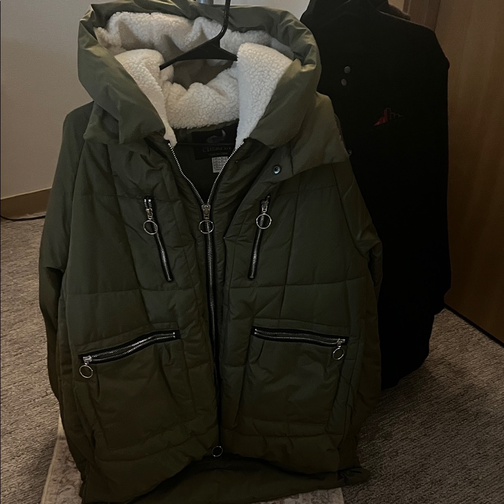 Olive Green Puffer Jacket